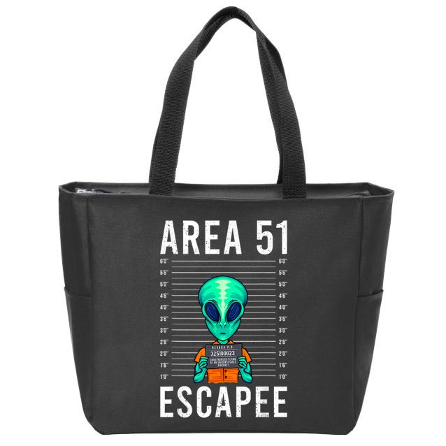 Alien Funny Alien Lover UFO Area 51 Alien Humor Alien Zip Tote Bag