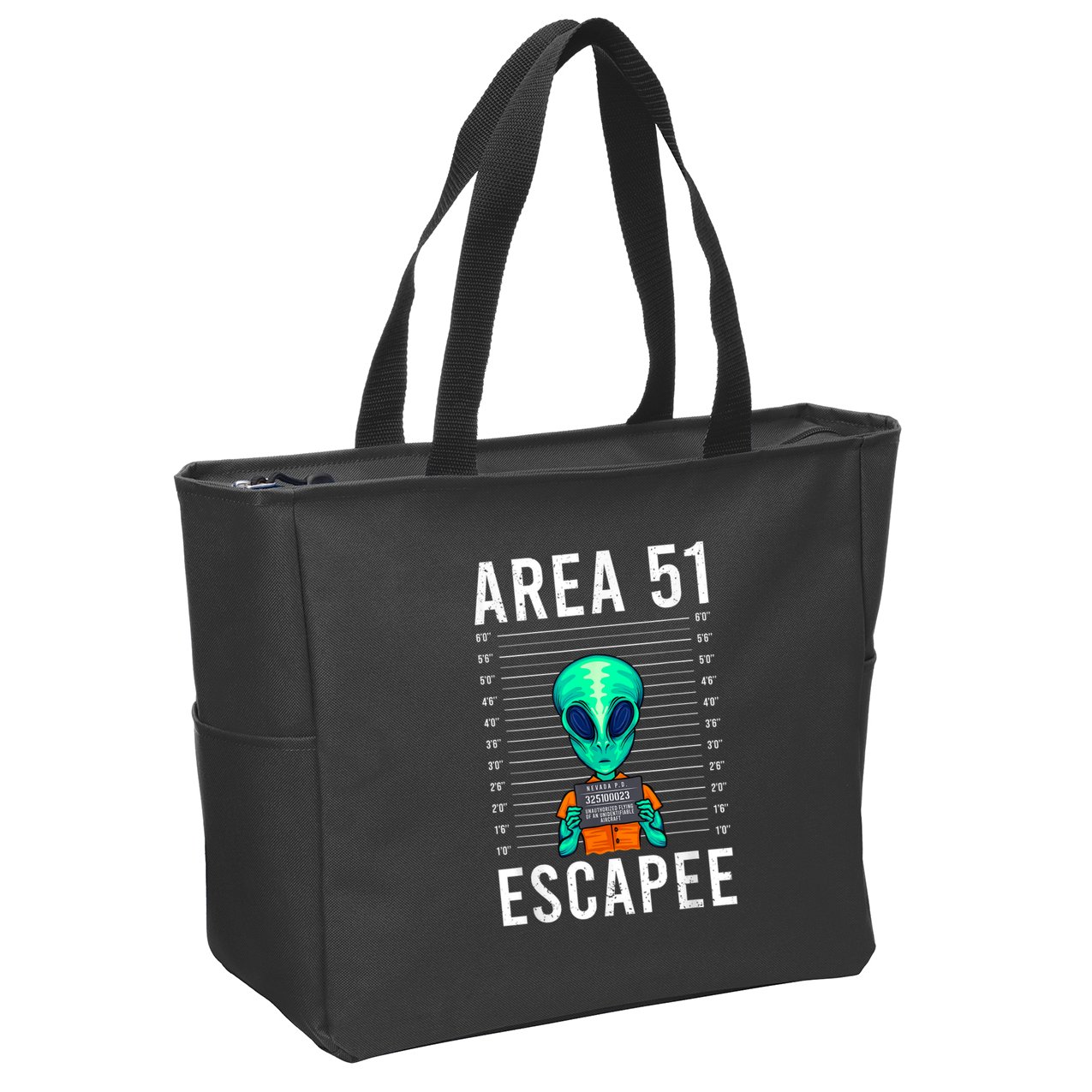 Alien Funny Alien Lover UFO Area 51 Alien Humor Alien Zip Tote Bag