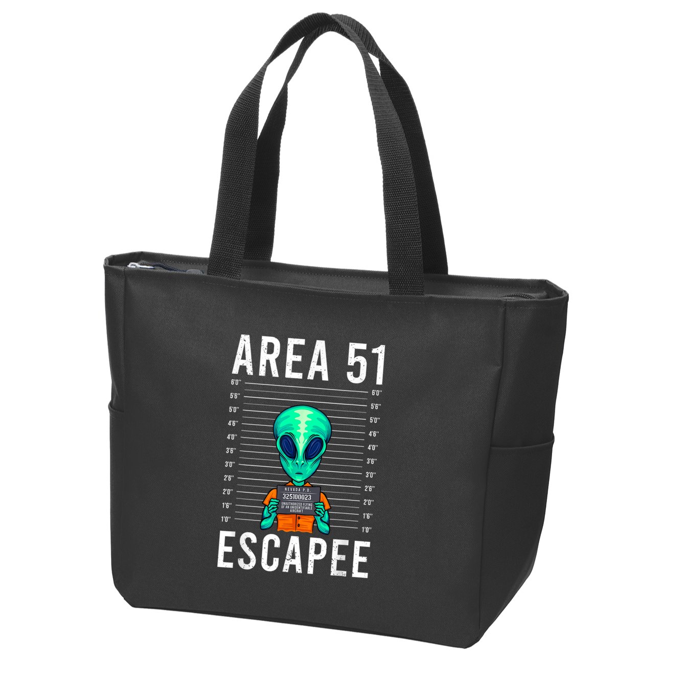 Alien Funny Alien Lover UFO Area 51 Alien Humor Alien Zip Tote Bag