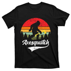 Axesquatch Funny Axe Throwing Retro Axe Thrower T-Shirt