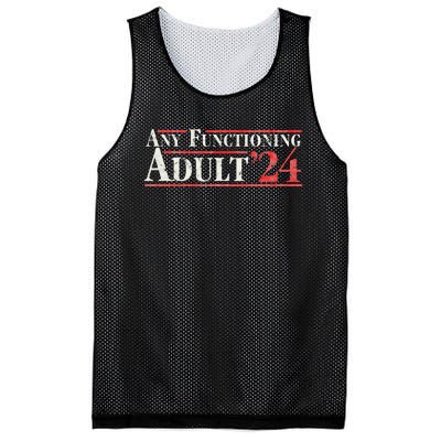 Any Functioning Adult 2024 Funny Retro Election Logo Mesh Reversible Basketball Jersey Tank