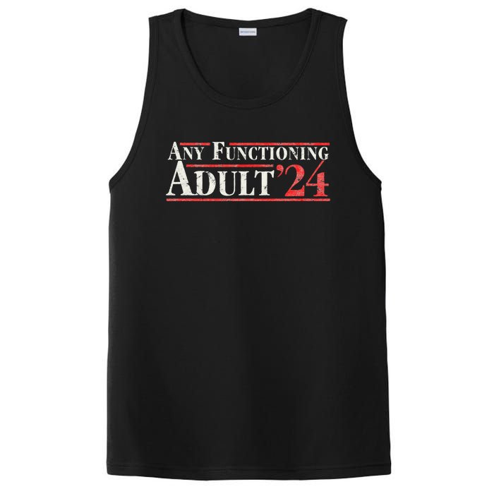 Any Functioning Adult 2024 Funny Retro Election Logo PosiCharge Competitor Tank