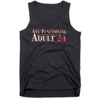 Any Functioning Adult 2024 Funny Retro Election Logo Tank Top