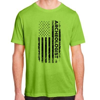 American Flag Archaeologist Funny Archaeology Gift Adult ChromaSoft Performance T-Shirt