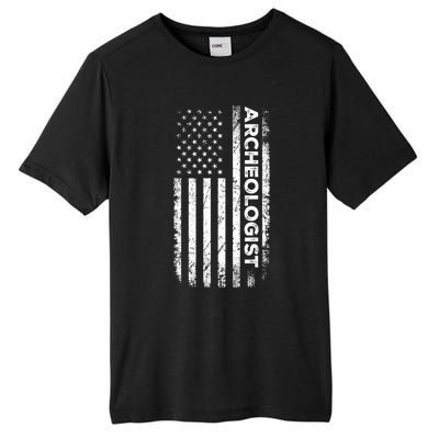 American Flag Archaeologist Funny Archaeology Gift Tall Fusion ChromaSoft Performance T-Shirt