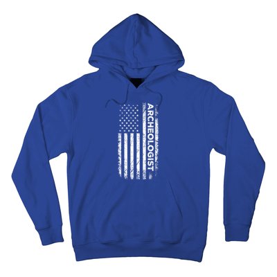 American Flag Archaeologist Funny Archaeology Gift Hoodie