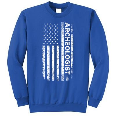 American Flag Archaeologist Funny Archaeology Gift Sweatshirt