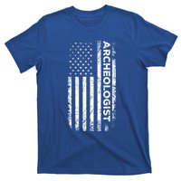 American Flag Archaeologist Funny Archaeology Gift T-Shirt