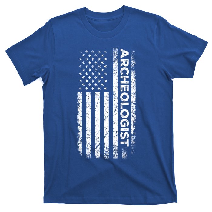 American Flag Archaeologist Funny Archaeology Gift T-Shirt