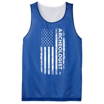 American Flag Archaeologist Funny Archaeology Gift Mesh Reversible Basketball Jersey Tank