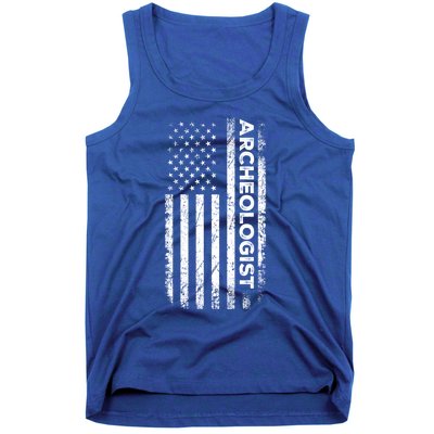 American Flag Archaeologist Funny Archaeology Gift Tank Top