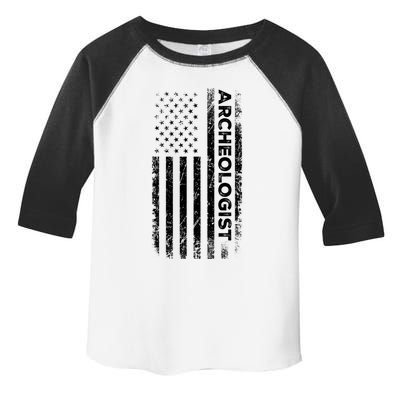 American Flag Archaeologist Funny Archaeology Gift Toddler Fine Jersey T-Shirt