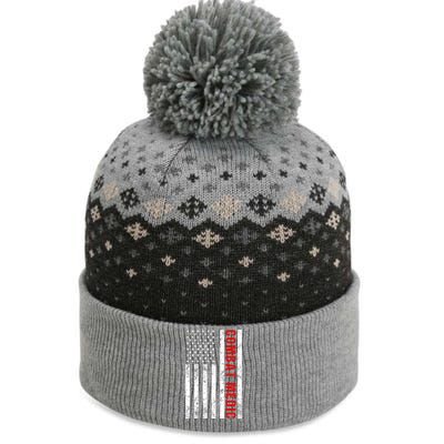 American Flag Army Combat Medic Great Gift The Baniff Cuffed Pom Beanie