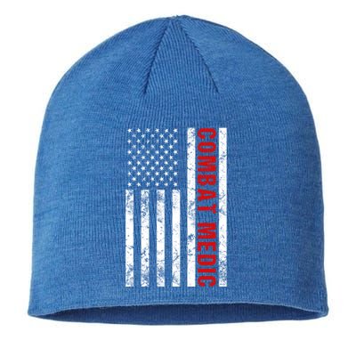 American Flag Army Combat Medic Great Gift Sustainable Beanie