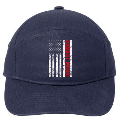 American Flag Army Combat Medic Great Gift 7-Panel Snapback Hat