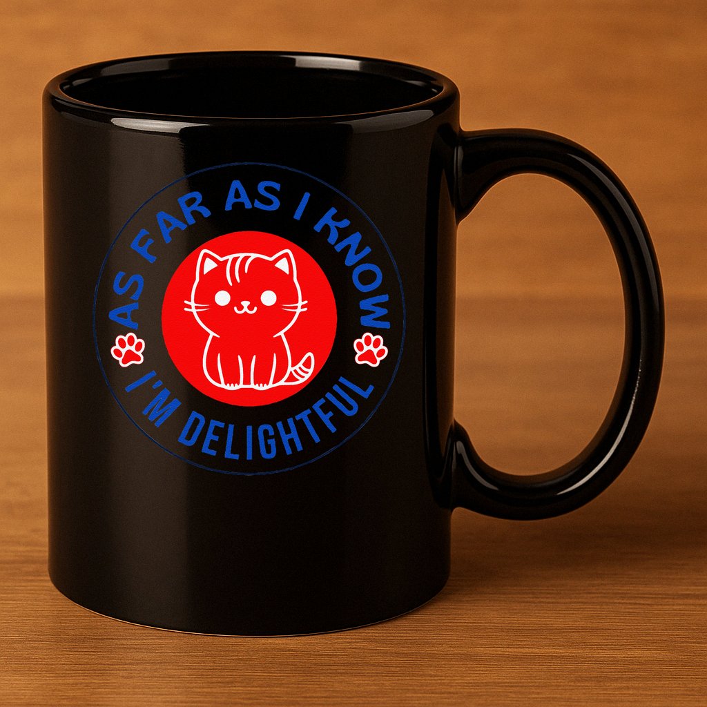 As Far As I Know Im Delightful Cute Kitty Owner Humor 11oz C Handle Ceramic Mug