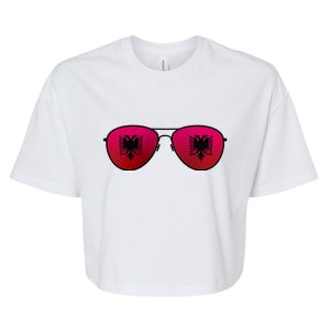 Albania Flag Aviator Sunglasses Bella+Canvas Jersey Crop Tee