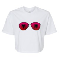 Albania Flag Aviator Sunglasses Bella+Canvas Jersey Crop Tee