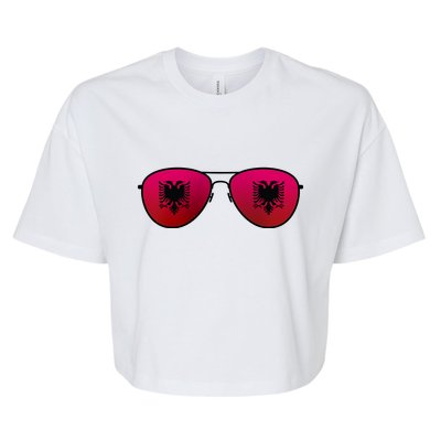 Albania Flag Aviator Sunglasses Bella+Canvas Jersey Crop Tee