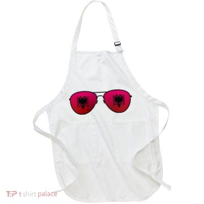 Albania Flag Aviator Sunglasses Full-Length Apron With Pockets