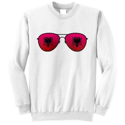 Albania Flag Aviator Sunglasses Sweatshirt