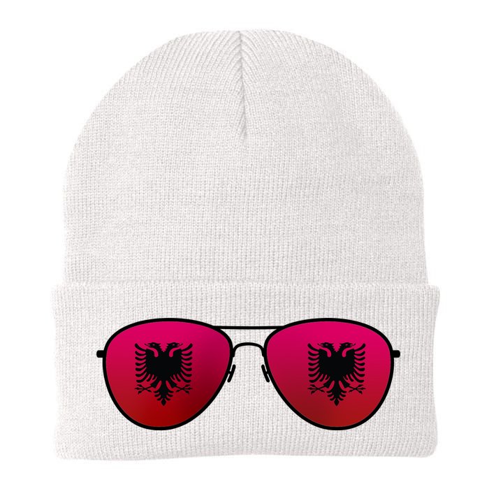 Albania Flag Aviator Sunglasses Beanie