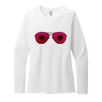 Albania Flag Aviator Sunglasses Womens CVC Long Sleeve Shirt