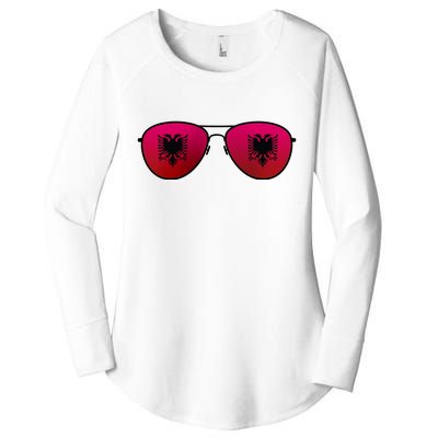 Albania Flag Aviator Sunglasses Women's Perfect Tri Tunic Long Sleeve Shirt