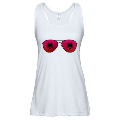 Albania Flag Aviator Sunglasses Ladies Essential Flowy Tank