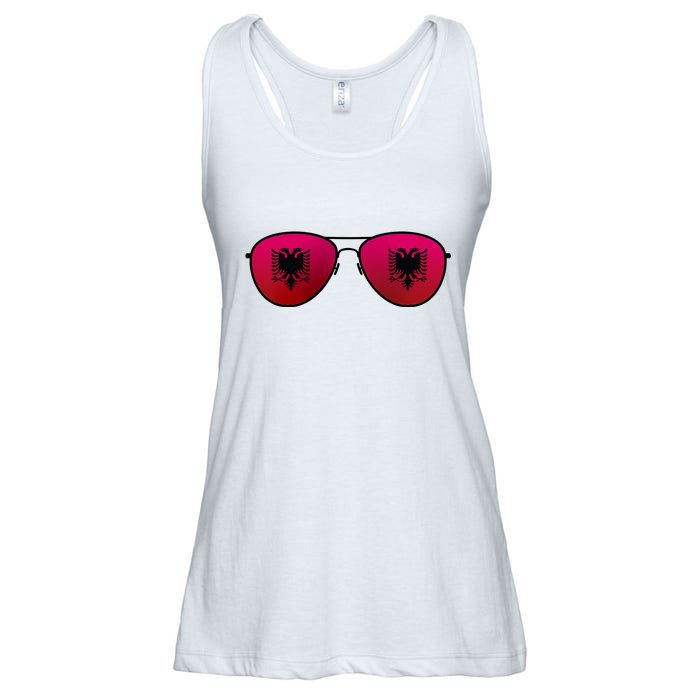 Albania Flag Aviator Sunglasses Ladies Essential Flowy Tank