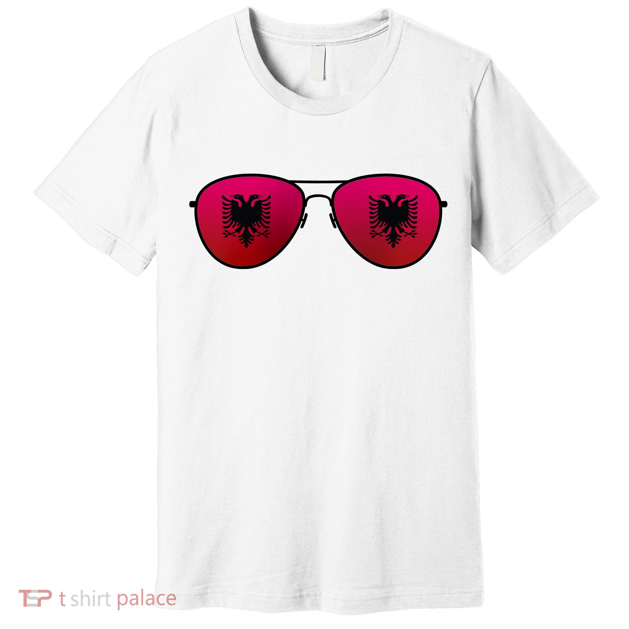 Albania Flag Aviator Sunglasses Premium T-Shirt