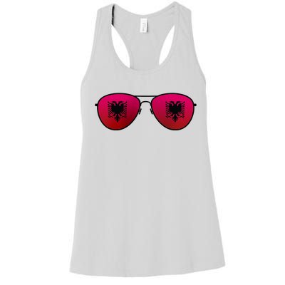 Albania Flag Aviator Sunglasses Women's Racerback Tank