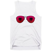 Albania Flag Aviator Sunglasses Tank Top