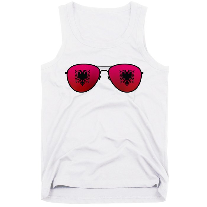 Albania Flag Aviator Sunglasses Tank Top
