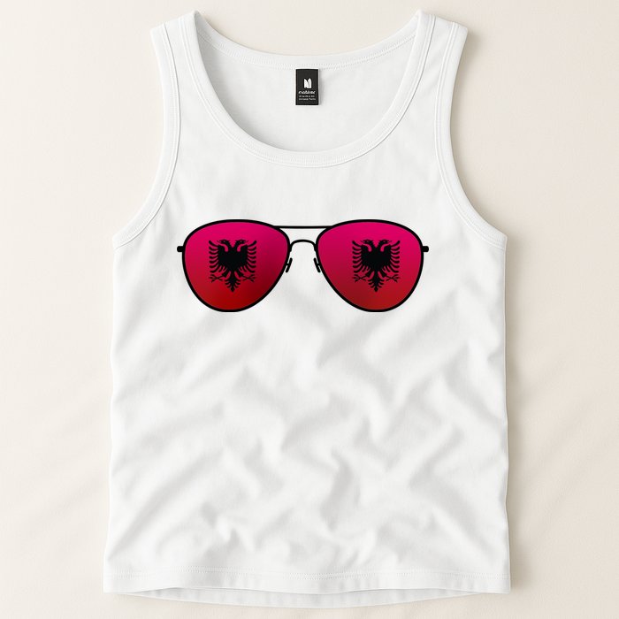 Albania Flag Aviator Sunglasses Tank Top