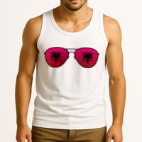 Albania Flag Aviator Sunglasses Tank Top