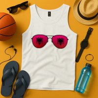 Albania Flag Aviator Sunglasses Tank Top