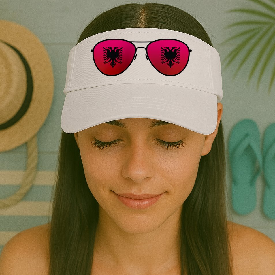 Albania Flag Aviator Sunglasses Visor