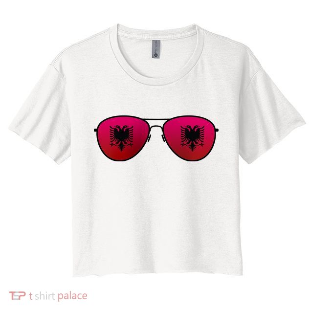 Albania Flag Aviator Sunglasses Crop Top