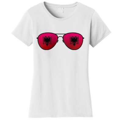 Albania Flag Aviator Sunglasses Women's T-Shirt