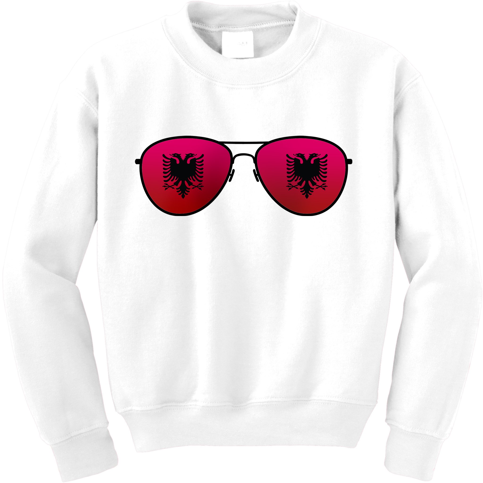 Albania Flag Aviator Sunglasses Kids Sweatshirt