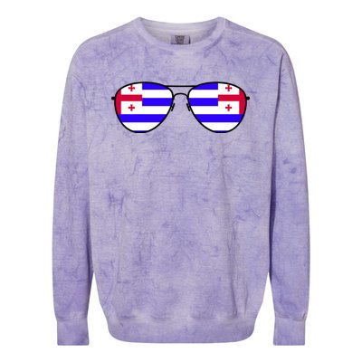 Ajaria Flag Aviator Sunglasses Colorblast Crewneck Sweatshirt