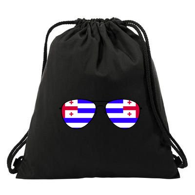 Ajaria Flag Aviator Sunglasses Drawstring Bag
