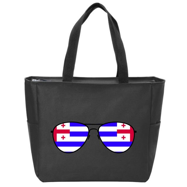 Ajaria Flag Aviator Sunglasses Zip Tote Bag