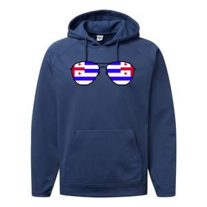 Ajaria Flag Aviator Sunglasses Performance Fleece Hoodie