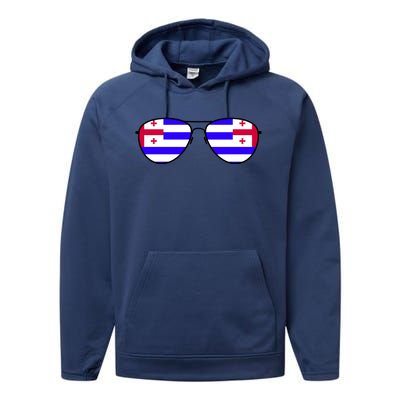 Ajaria Flag Aviator Sunglasses Performance Fleece Hoodie