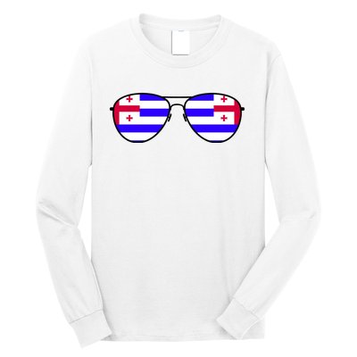 Ajaria Flag Aviator Sunglasses Long Sleeve Shirt