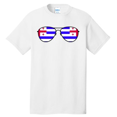 Ajaria Flag Aviator Sunglasses Tall T-Shirt