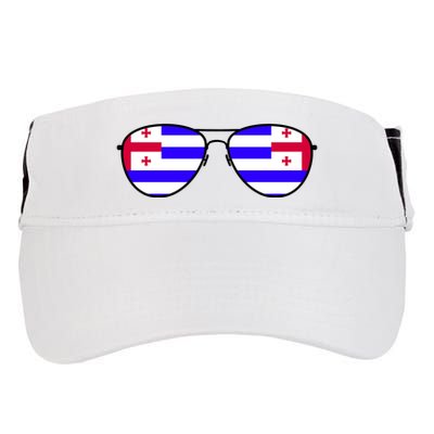 Ajaria Flag Aviator Sunglasses Adult Drive Performance Visor