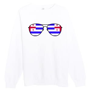 Ajaria Flag Aviator Sunglasses Premium Crewneck Sweatshirt